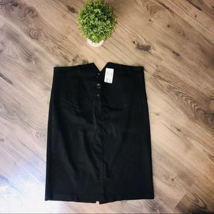 Black button down pencil skirt plus size